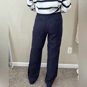 J.Crew City Fit Navy Linen Pants, 4